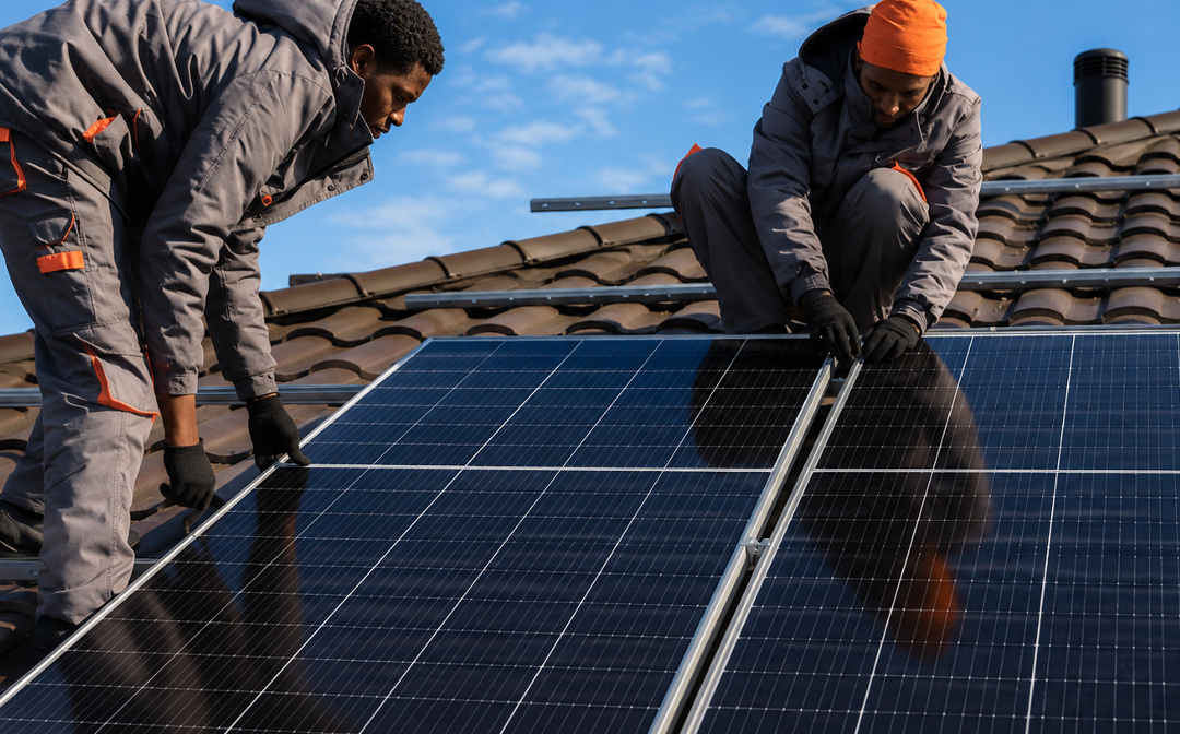 Professional residential solar installation
